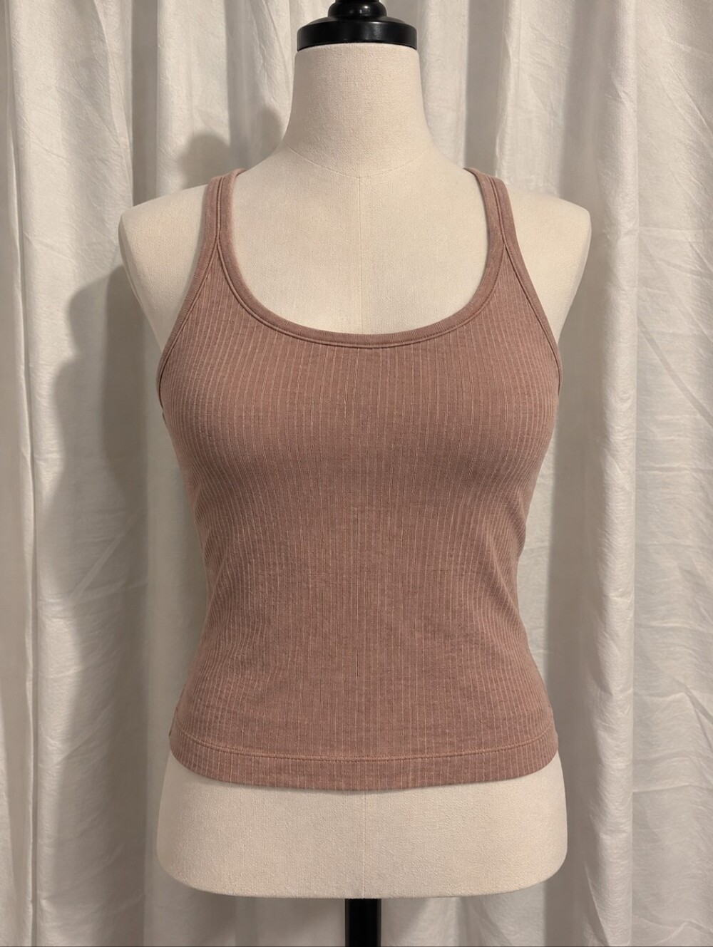 lululemon athletica Ribbed Mauve-Pink Racerback Tank Built In Bra